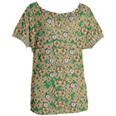 Florals In The Green Season In Perfect  Ornate Calm Harmony Women s Oversized Tee by pepitasart