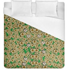 Florals In The Green Season In Perfect  Ornate Calm Harmony Duvet Cover (king Size) by pepitasart