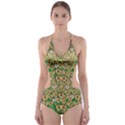 Florals In The Green Season In Perfect  Ornate Calm Harmony Cut-Out One Piece Swimsuit View1