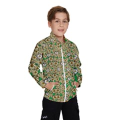 Florals In The Green Season In Perfect  Ornate Calm Harmony Kids  Windbreaker