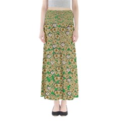 Florals In The Green Season In Perfect  Ornate Calm Harmony Full Length Maxi Skirt by pepitasart