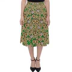 Florals In The Green Season In Perfect  Ornate Calm Harmony Classic Midi Skirt by pepitasart