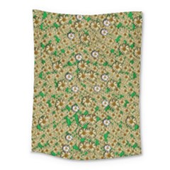 Florals In The Green Season In Perfect  Ornate Calm Harmony Medium Tapestry by pepitasart