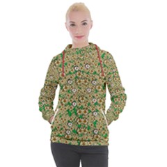 Florals In The Green Season In Perfect  Ornate Calm Harmony Women s Hooded Pullover by pepitasart