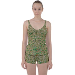 Florals In The Green Season In Perfect  Ornate Calm Harmony Tie Front Two Piece Tankini by pepitasart