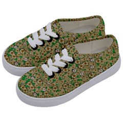 Florals In The Green Season In Perfect  Ornate Calm Harmony Kids  Classic Low Top Sneakers by pepitasart