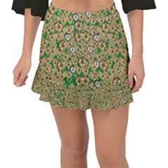 Florals In The Green Season In Perfect  Ornate Calm Harmony Fishtail Mini Chiffon Skirt by pepitasart