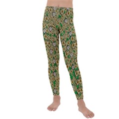 Florals In The Green Season In Perfect  Ornate Calm Harmony Kids  Lightweight Velour Leggings by pepitasart