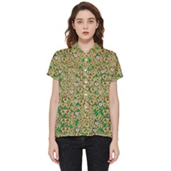 Florals In The Green Season In Perfect  Ornate Calm Harmony Short Sleeve Pocket Shirt by pepitasart