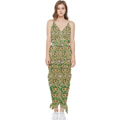 Florals In The Green Season In Perfect  Ornate Calm Harmony Sleeveless Tie Ankle Jumpsuit by pepitasart