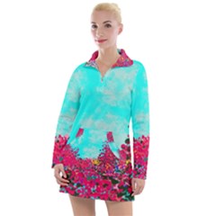 Flowers Women s Long Sleeve Casual Dress