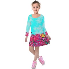 Flowers Kids  Long Sleeve Velvet Dress by LW323