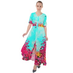 Flowers Waist Tie Boho Maxi Dress by LW323