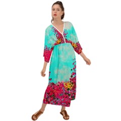 Flowers Grecian Style  Maxi Dress by LW323