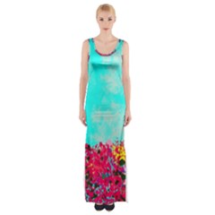 Flowers Thigh Split Maxi Dress by LW323