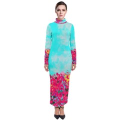 Flowers Turtleneck Maxi Dress by LW323