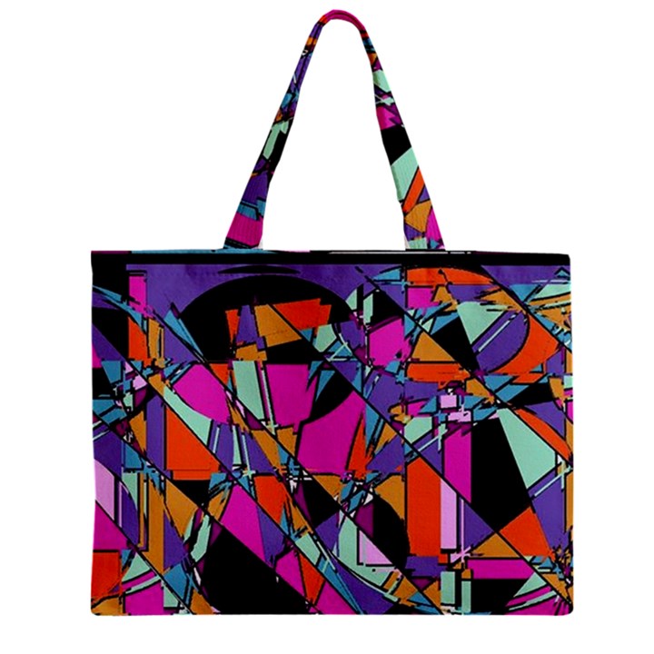 Abstract 2 Zipper Mini Tote Bag