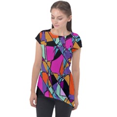 Abstract 2 Cap Sleeve High Low Top by LW323