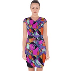 Abstract 2 Capsleeve Drawstring Dress  by LW323