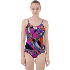 Abstract 2 Cut Out Top Tankini Set by LW323