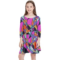 Abstract 2 Kids  Quarter Sleeve Skater Dress by LW323