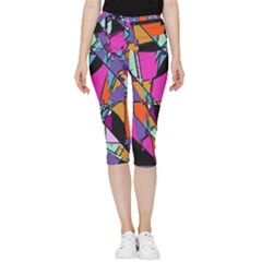 Abstract 2 Inside Out Lightweight Velour Capri Leggings  by LW323