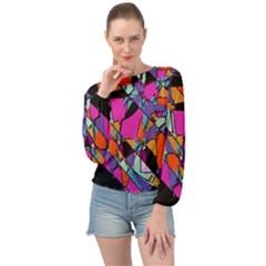 Abstract 2 Banded Bottom Chiffon Top by LW323