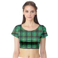 Green Clover Short Sleeve Crop Top by LW323