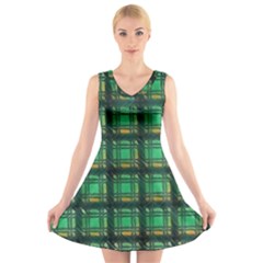 Green Clover V-neck Sleeveless Dress by LW323