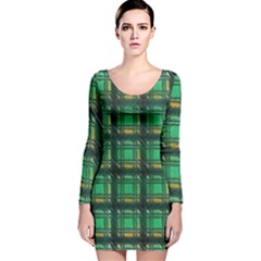 Green Clover Long Sleeve Velvet Bodycon Dress by LW323