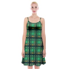 Green Clover Spaghetti Strap Velvet Dress by LW323