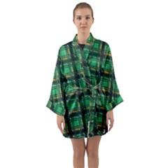 Green Clover Long Sleeve Satin Kimono by LW323