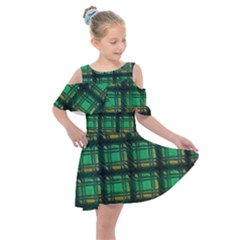 Green Clover Kids  Shoulder Cutout Chiffon Dress by LW323