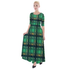 Green Clover Half Sleeves Maxi Dress by LW323