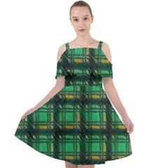 Green Clover Cut Out Shoulders Chiffon Dress by LW323