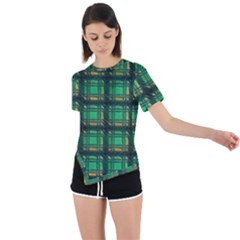 Green Clover Asymmetrical Short Sleeve Sports Tee