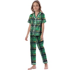 Green Clover Kids  Satin Short Sleeve Pajamas Set by LW323