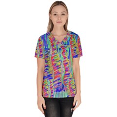 Vibrant-vases Women s V-neck Scrub Top