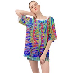 Vibrant-vases Oversized Chiffon Top by LW323