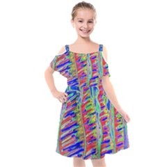 Vibrant-vases Kids  Cut Out Shoulders Chiffon Dress by LW323