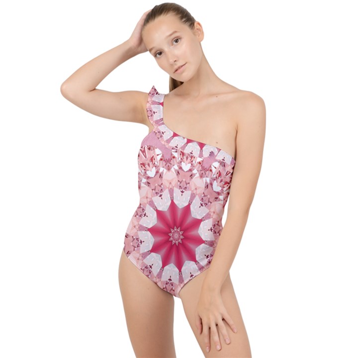 Diamond Girl Frilly One Shoulder Swimsuit