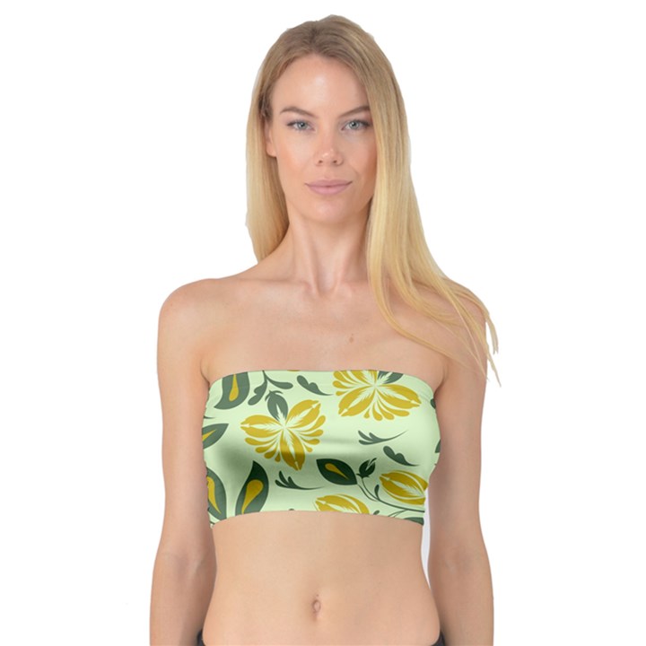 Folk floral pattern. Abstract flowers surface design. Seamless pattern Bandeau Top