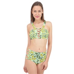 Folk Floral Pattern  Abstract Flowers Surface Design  Seamless Pattern Cage Up Bikini Set by Eskimos