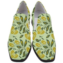 Folk Floral Pattern  Abstract Flowers Surface Design  Seamless Pattern Women Slip On Heel Loafers by Eskimos