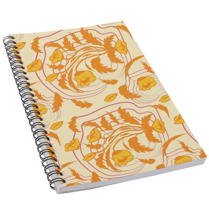 Folk floral pattern. Abstract flowers surface design. Seamless pattern 5.5  x 8.5  Notebook