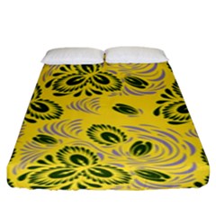 Folk Floral Pattern  Abstract Flowers Surface Design  Seamless Pattern Fitted Sheet (king Size) by Eskimos