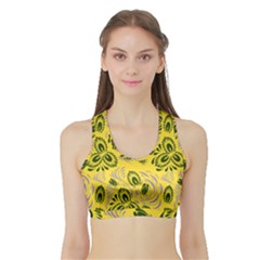 Folk Floral Pattern  Abstract Flowers Surface Design  Seamless Pattern Sports Bra With Border by Eskimos