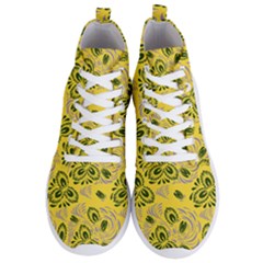 Folk Floral Pattern  Abstract Flowers Surface Design  Seamless Pattern Men s Lightweight High Top Sneakers by Eskimos