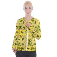 Folk Floral Pattern  Abstract Flowers Surface Design  Seamless Pattern Casual Zip Up Jacket by Eskimos