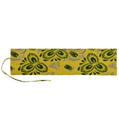 Folk Floral Pattern  Abstract Flowers Surface Design  Seamless Pattern Roll Up Canvas Pencil Holder (l) by Eskimos